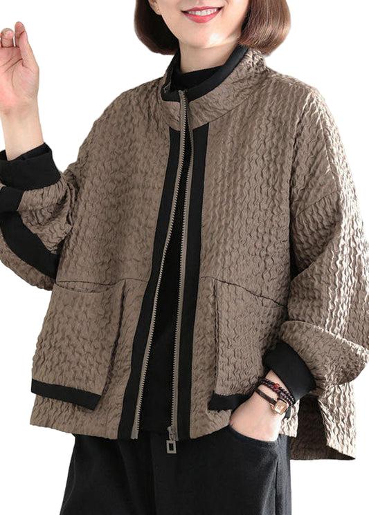 Dame Frakke Med Patchwork Lommer Fashionable Design 0