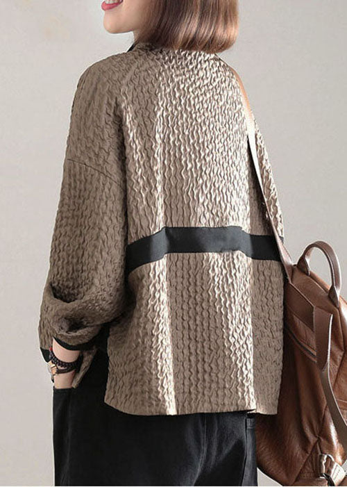 Dame Frakke Med Patchwork Lommer Fashionable Design 3