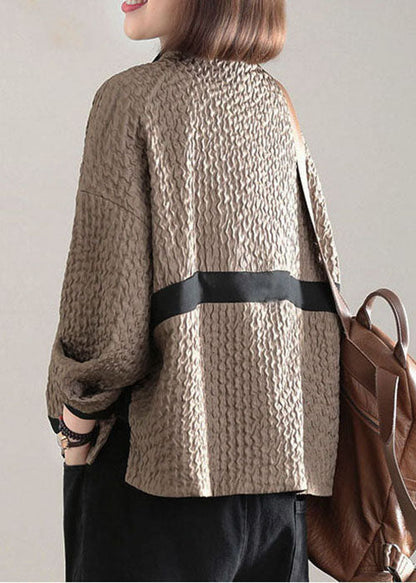 Dame Frakke Med Patchwork Lommer Fashionable Design 3