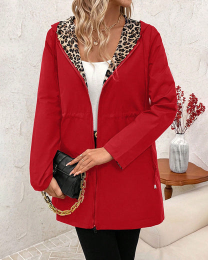 Dame Frakke Vendbar med Leopardprint - To Looks i Én 8