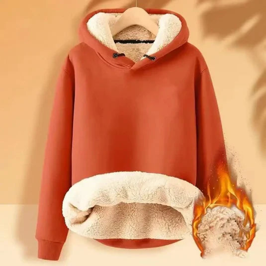Dame Hættetrøje i Sherpa Fleece 1