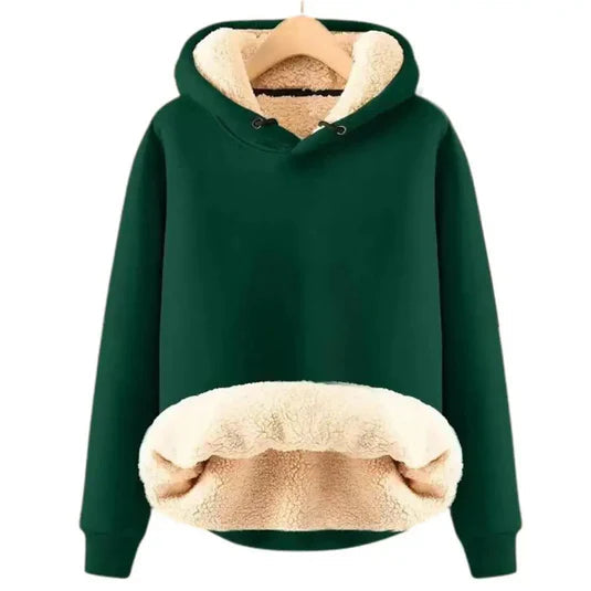 Dame Hættetrøje i Sherpa Fleece 3