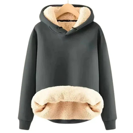 Dame Hættetrøje i Sherpa Fleece 5