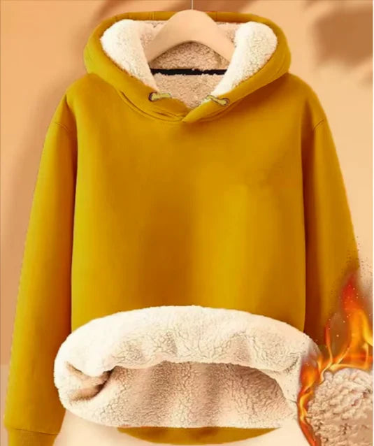 Dame Hættetrøje i Sherpa Fleece 6