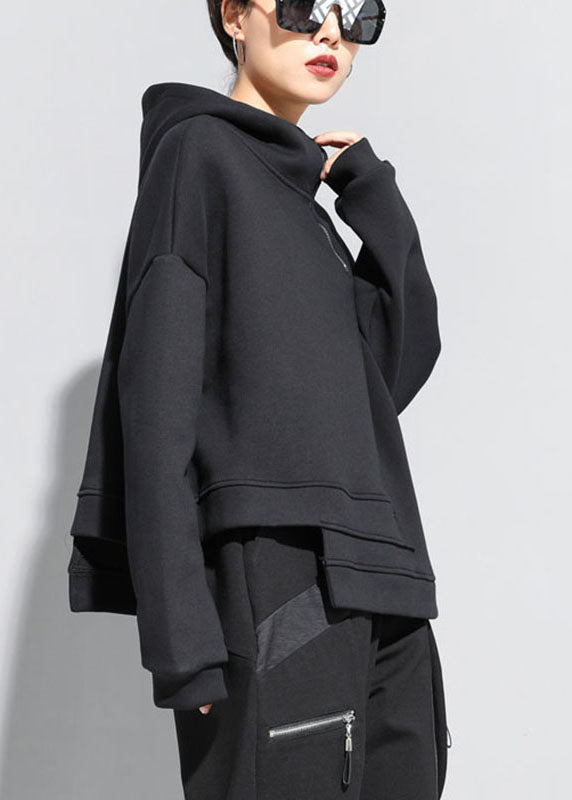 Dame Hættetrøje med Asymmetrisk Design 2
