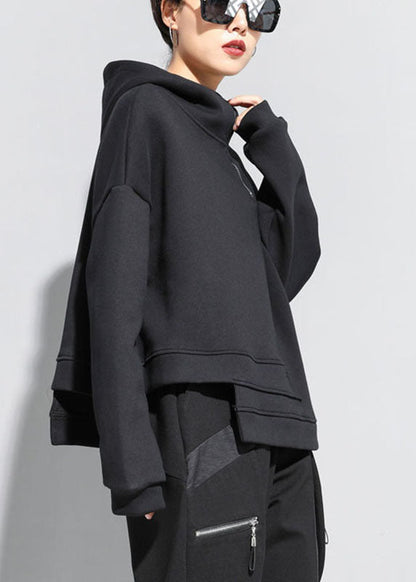 Dame Hættetrøje med Asymmetrisk Design 2
