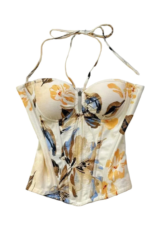 Dame Halter Tanktop Med Snøreprint Moderne Stil 0
