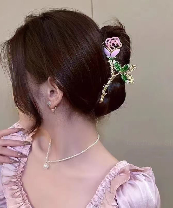 Dame Hårnål med Metal Rose og Zircon Detaljer 1