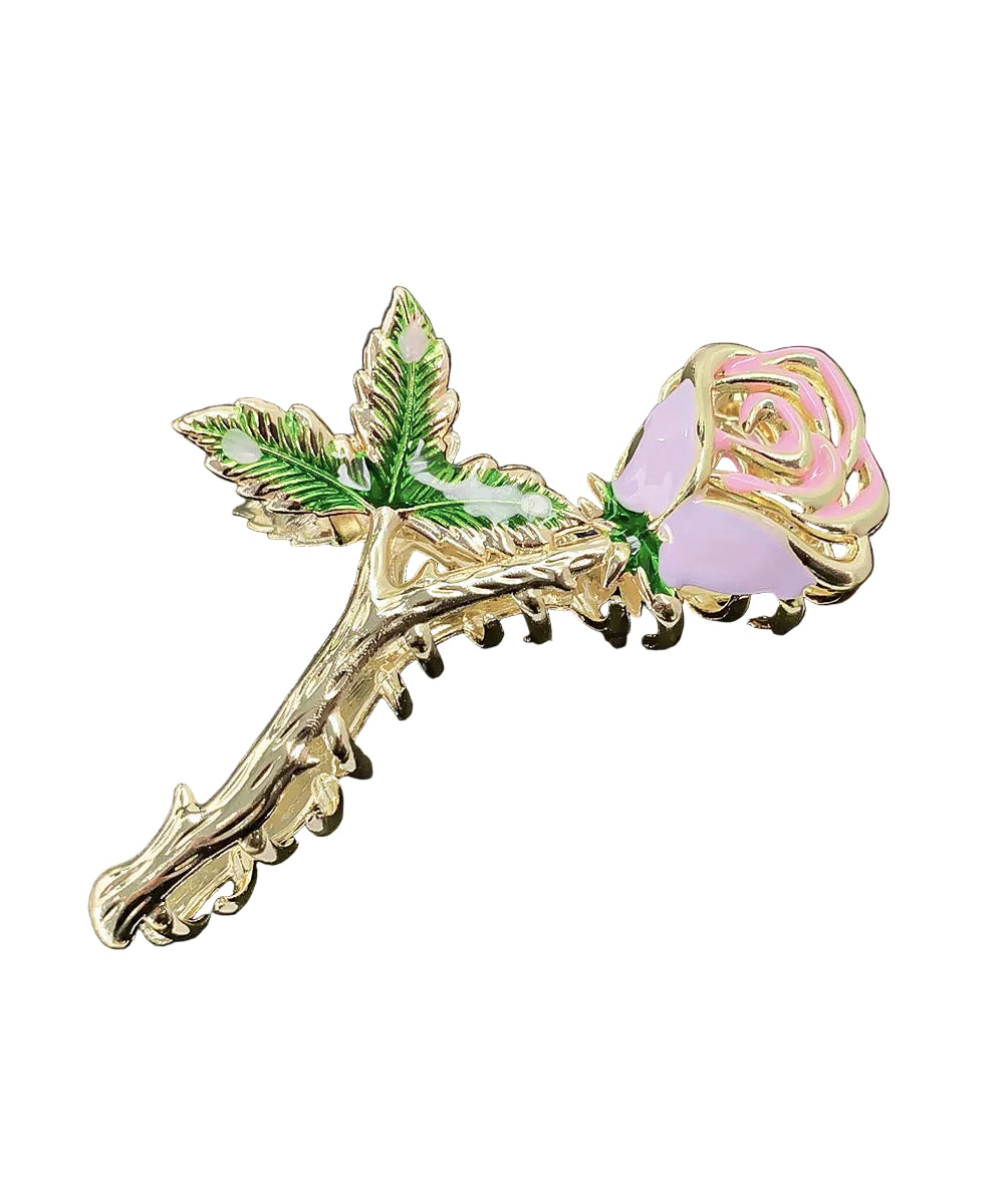 Dame Hårnål med Metal Rose og Zircon Detaljer 2