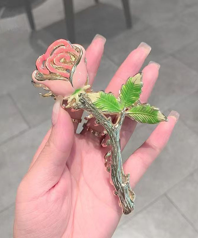 Dame Hårnål med Metal Rose og Zircon Detaljer 4