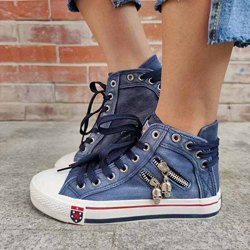 Dame Hi-Top Sneakers i denimstil 2