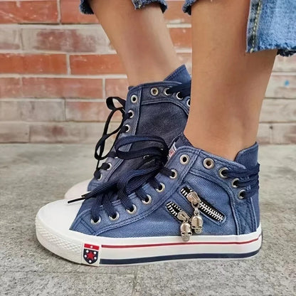 Dame Hi-Top Sneakers i denimstil 2