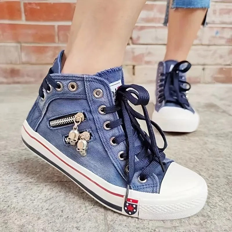 Dame Hi-Top Sneakers i denimstil 3