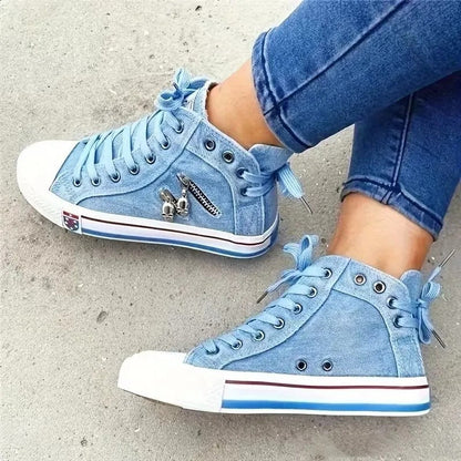 Dame Hi-Top Sneakers i denimstil 5