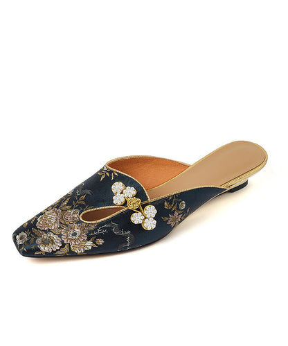 Dame Hjemmesko med Broderi og Satin 4
