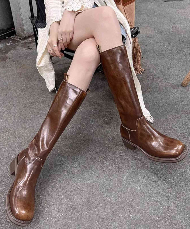 Dame Høje Støvler Chunky Heel 2