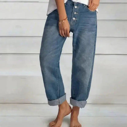 Dame Højtaljede Jeans Løs Pasform 2