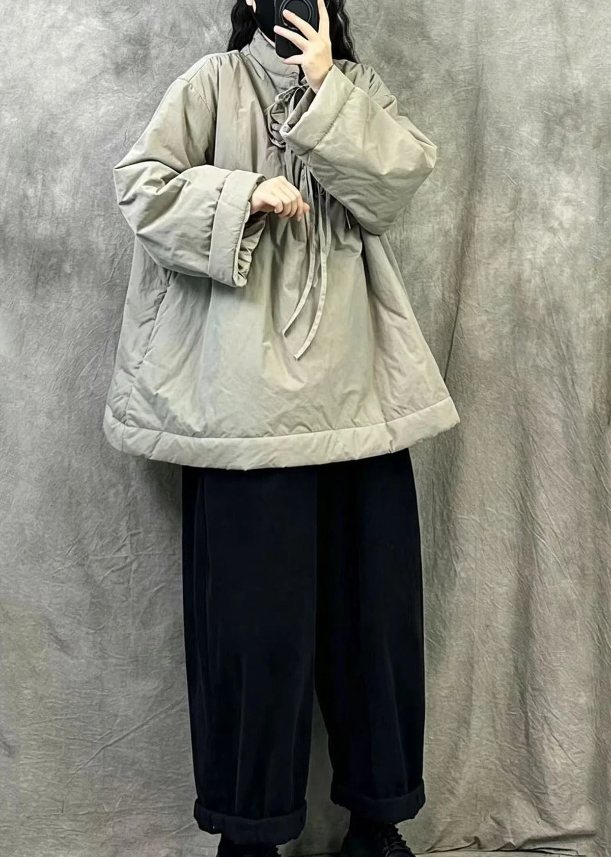Dame Jakke Pullover Puffer med Standkrave Vinterstil 2