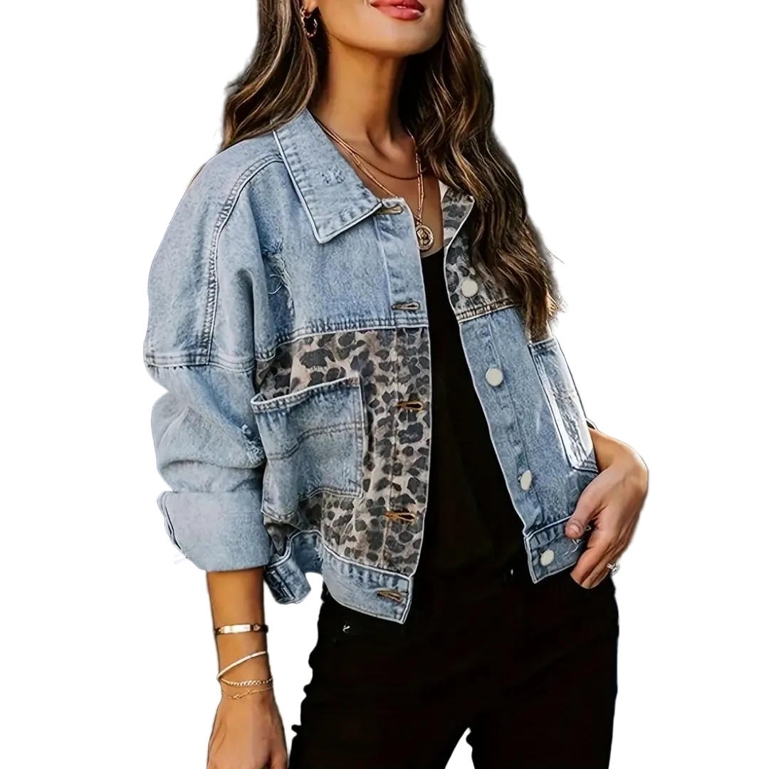 Dame Jakke Trendy Leopardprint Design 0