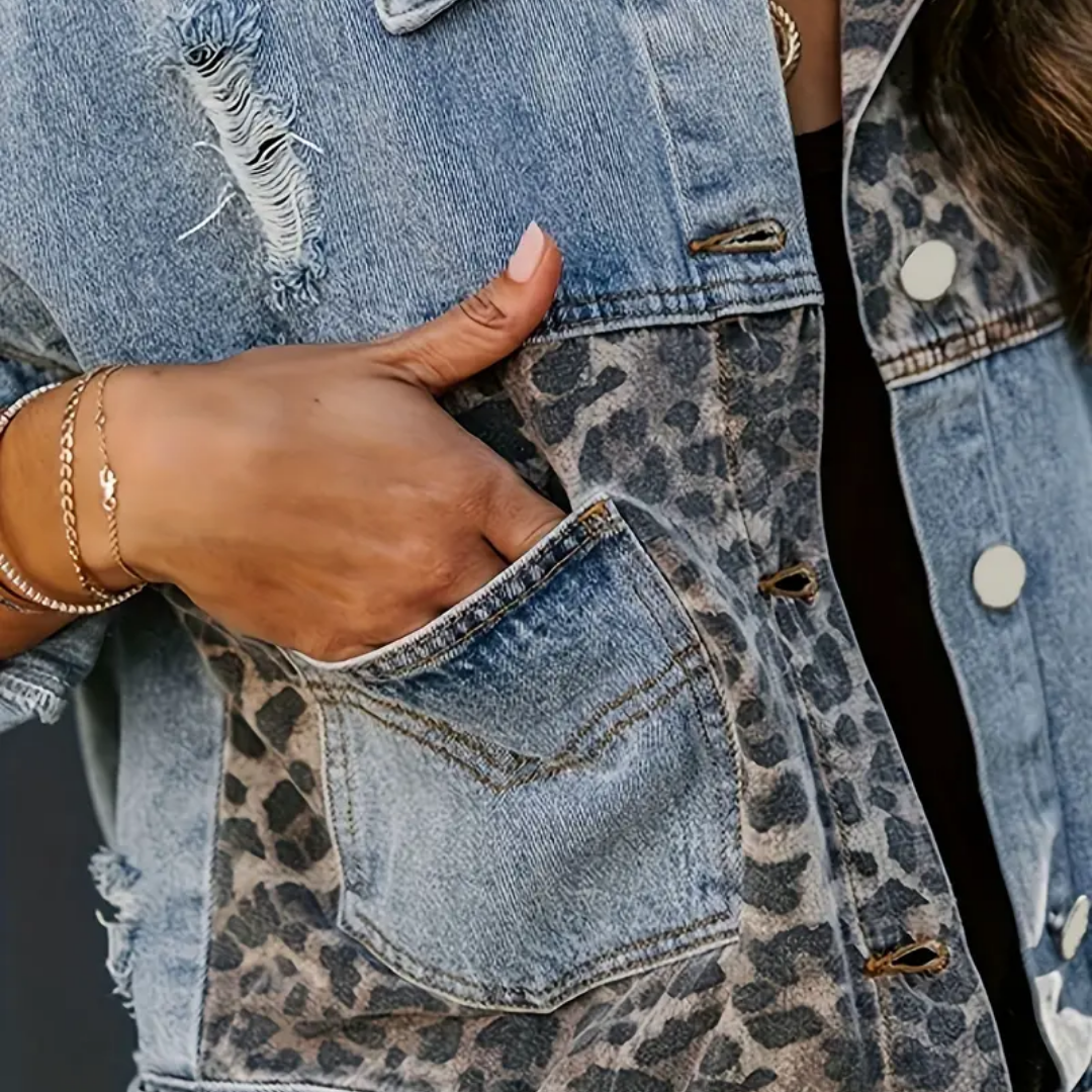 Dame Jakke Trendy Leopardprint Design 4