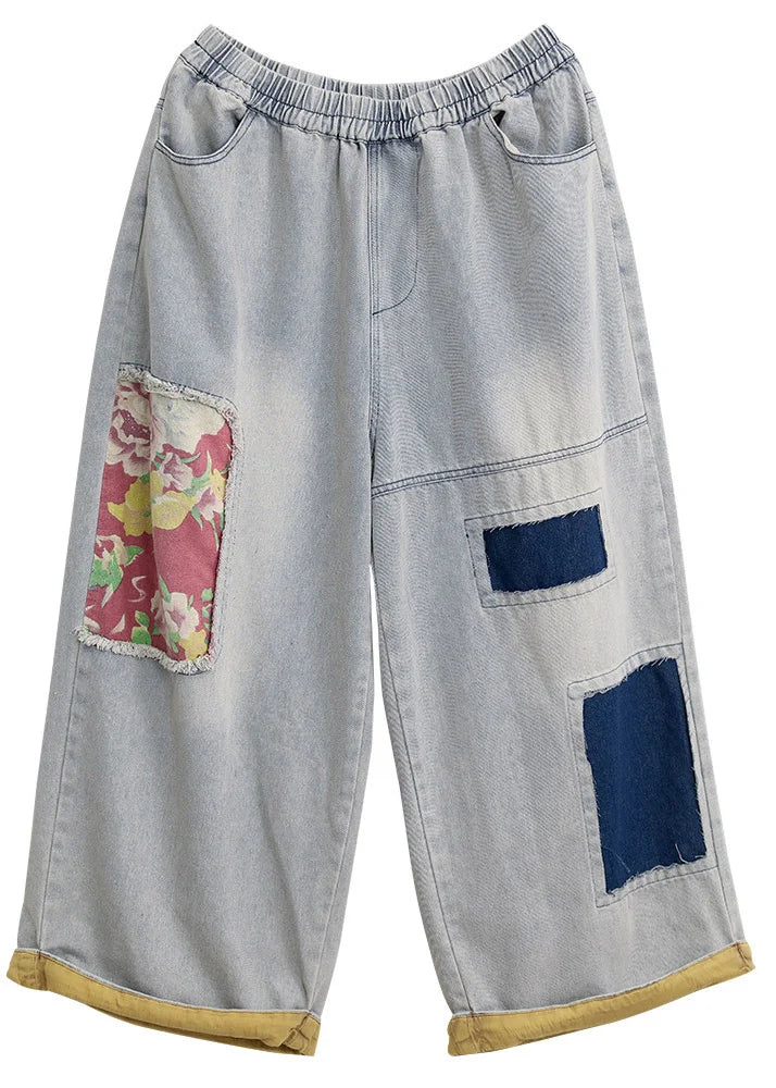 Dame Jeans Baggy Design med Elastisk Talje og Vide Ben 4