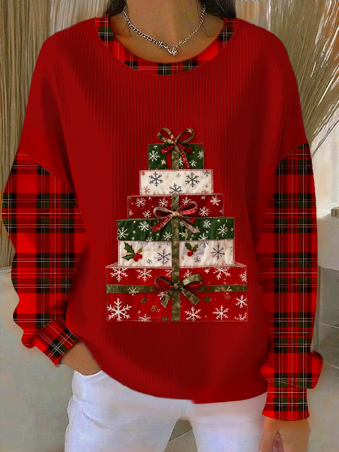Dame Julesweater med Gaveprint 0