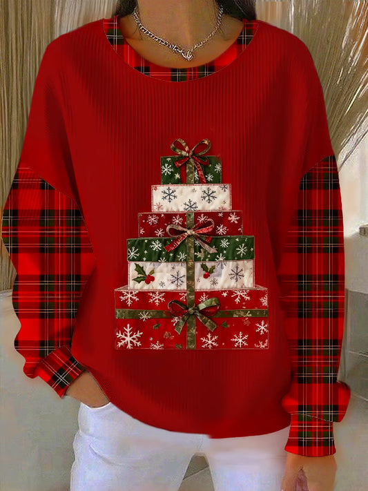 Dame Julesweater med Gaveprint 0