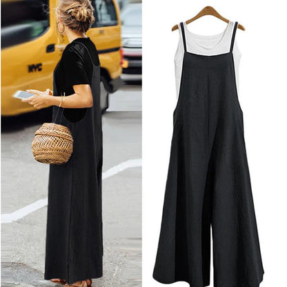 Dame Jumpsuit Casual med Brede Ben 1