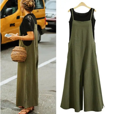 Dame Jumpsuit Casual med Brede Ben 10