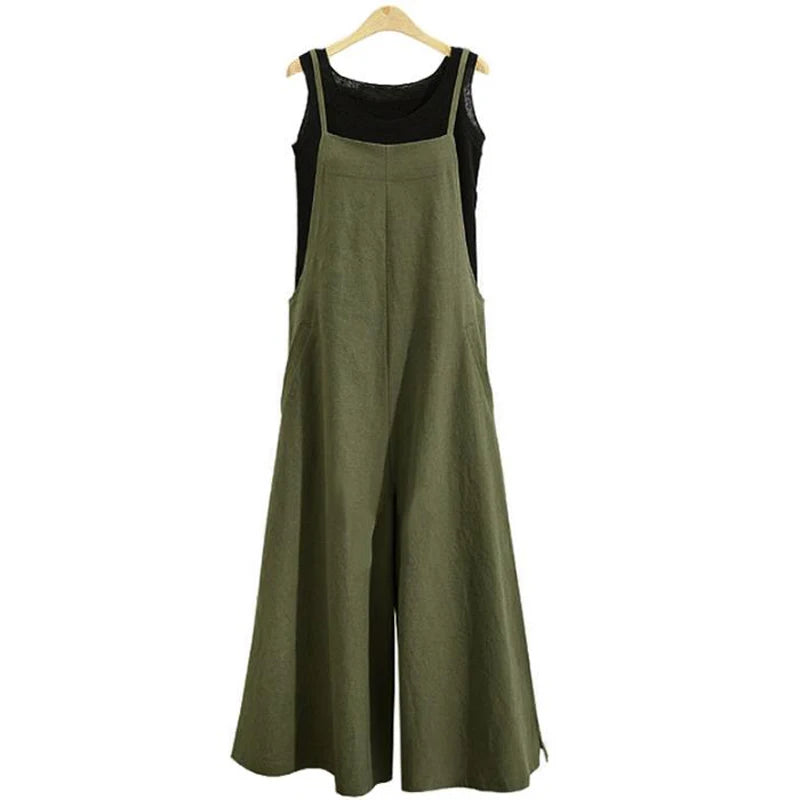 Dame Jumpsuit Casual med Brede Ben 3