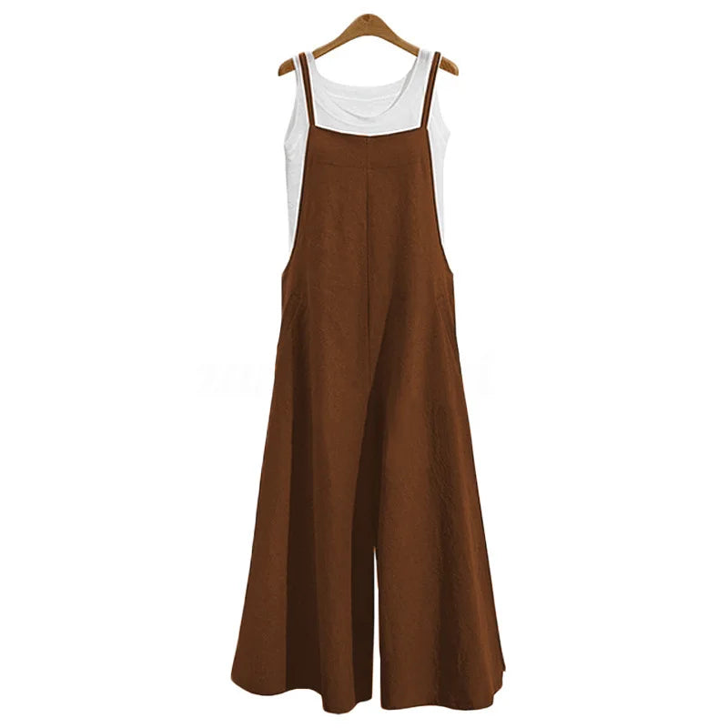 Dame Jumpsuit Casual med Brede Ben 5