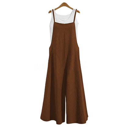 Dame Jumpsuit Casual med Brede Ben 5