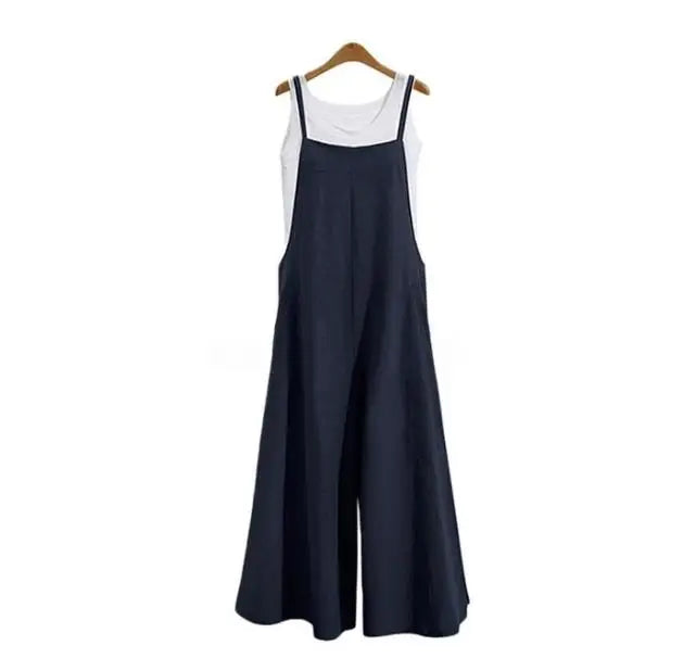Dame Jumpsuit Casual med Brede Ben 7
