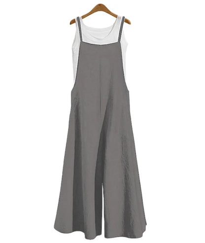 Dame Jumpsuit Casual med Brede Ben 8