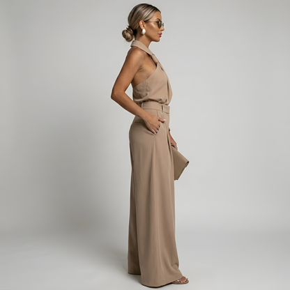 Dame Jumpsuit Halter Neck med Brede Ben til Aften og Fest 1
