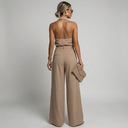 Dame Jumpsuit Halter Neck med Brede Ben til Aften og Fest 2