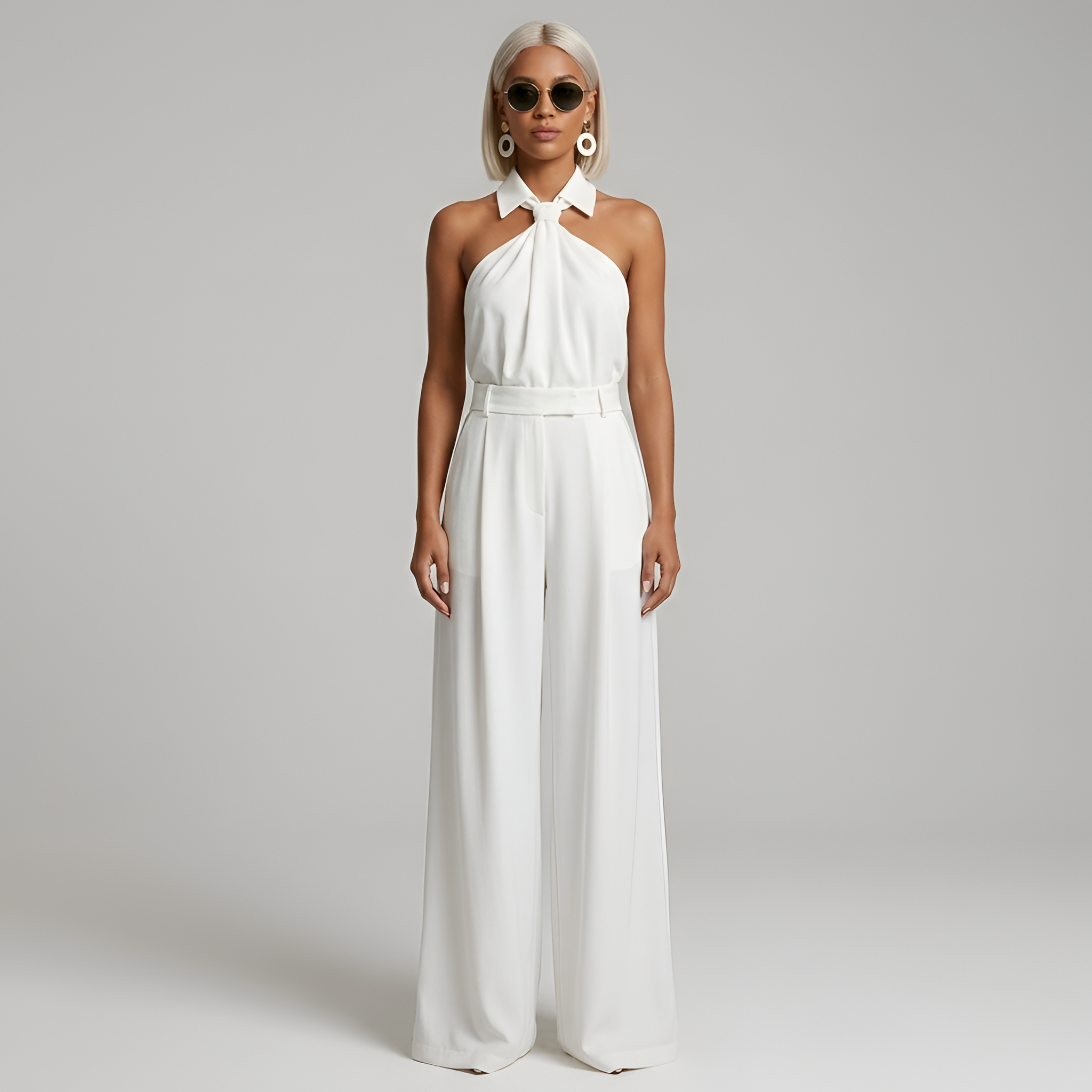 Dame Jumpsuit Halter Neck med Brede Ben til Aften og Fest 3