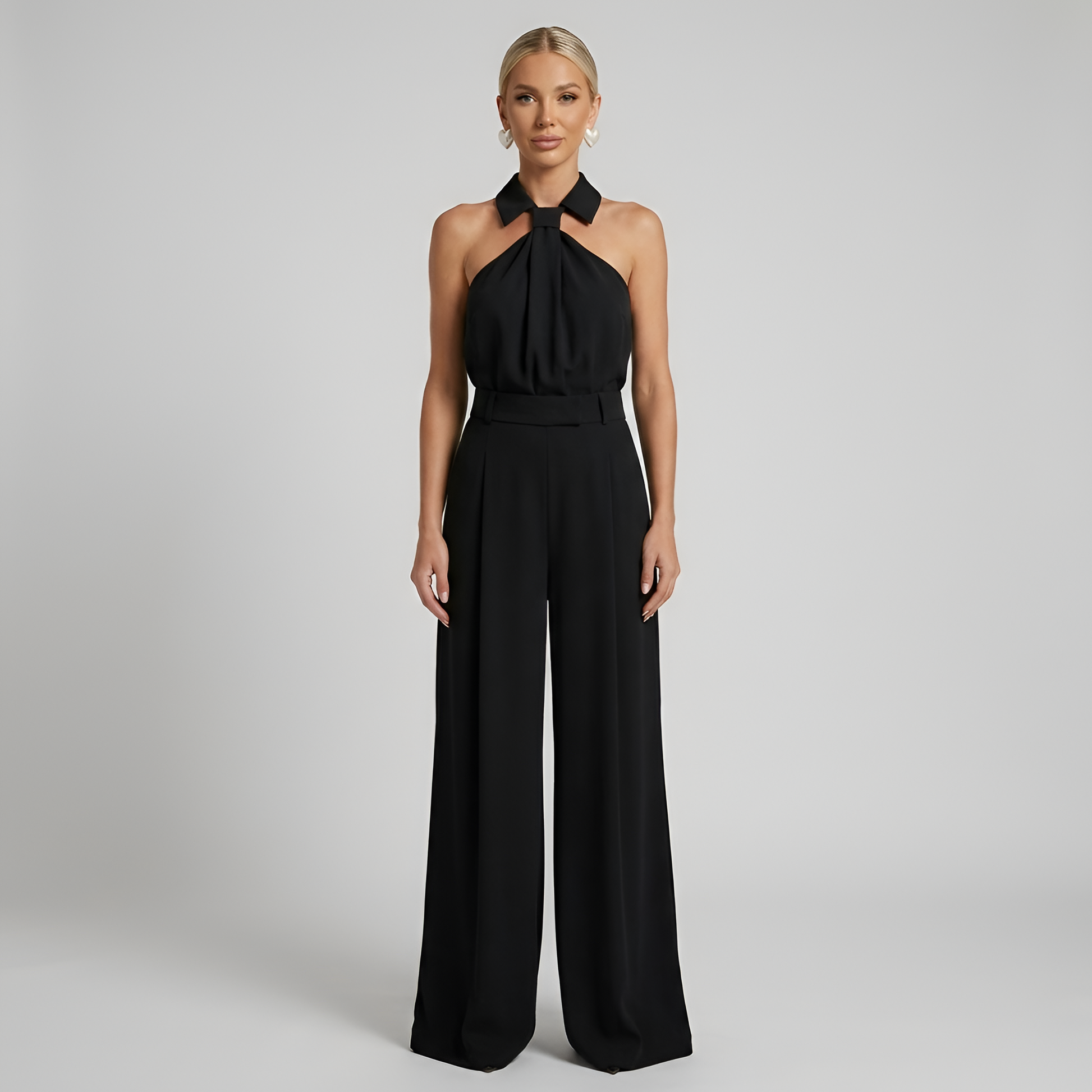 Dame Jumpsuit Halter Neck med Brede Ben til Aften og Fest 5