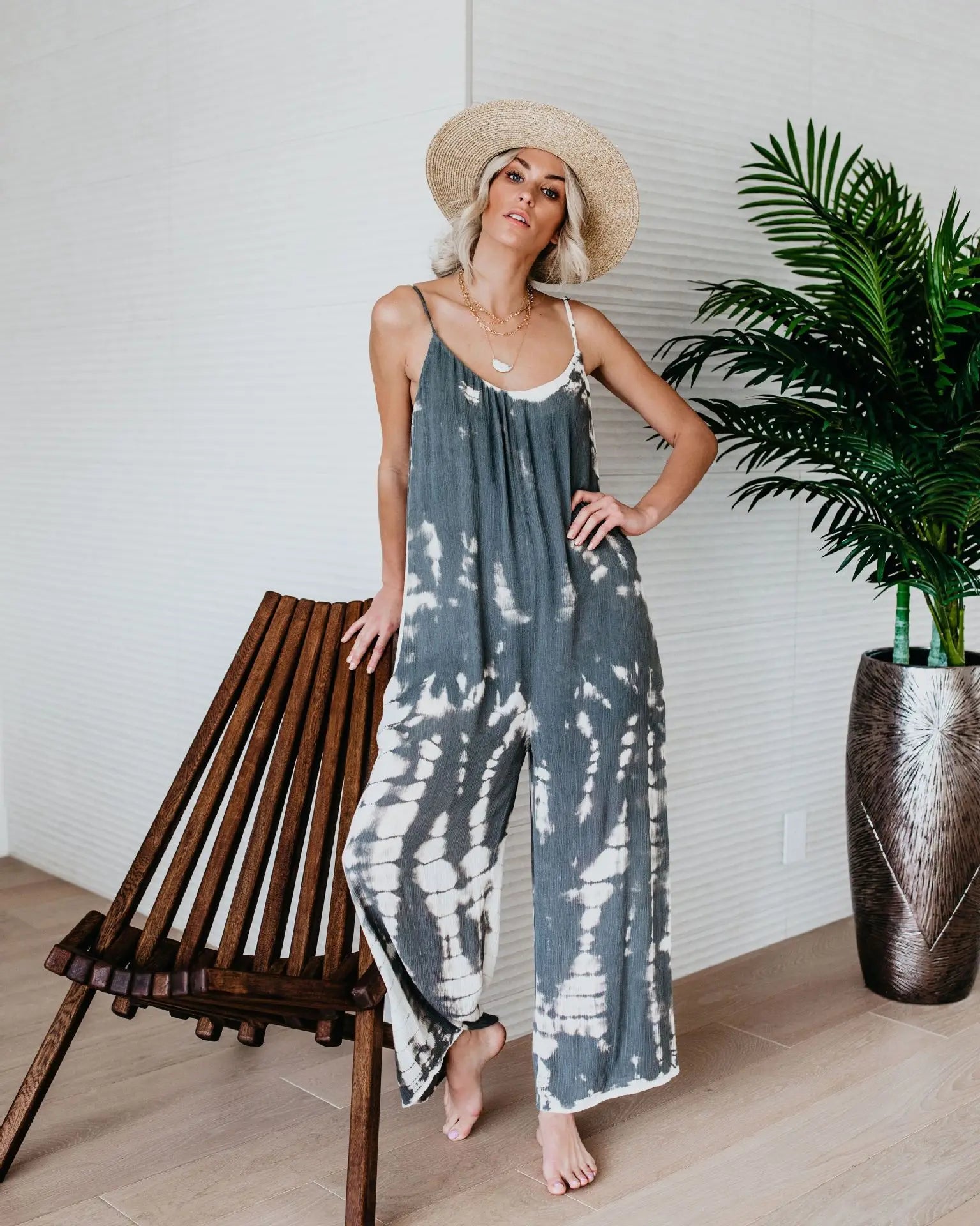 Dame Jumpsuit med Brede Ben 0