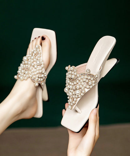 Dame Kile Flip Flops med Perle Detaljer 2