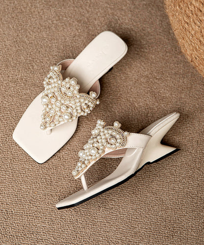 Dame Kile Flip Flops med Perle Detaljer 3