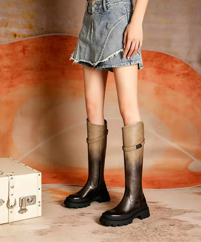 Dame Knæstøvler Chunky Vintage Stil 2
