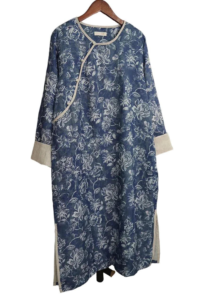 Dame Lang Parka Patchwork Design Sideåben 0