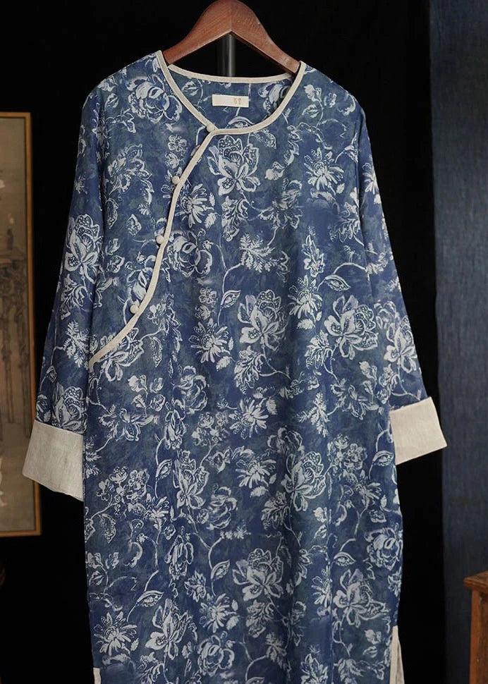 Dame Lang Parka Patchwork Design Sideåben 1