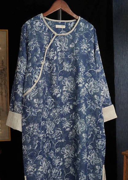 Dame Lang Parka Patchwork Design Sideåben 1