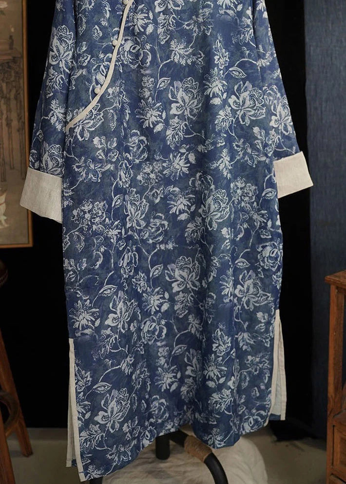 Dame Lang Parka Patchwork Design Sideåben 3