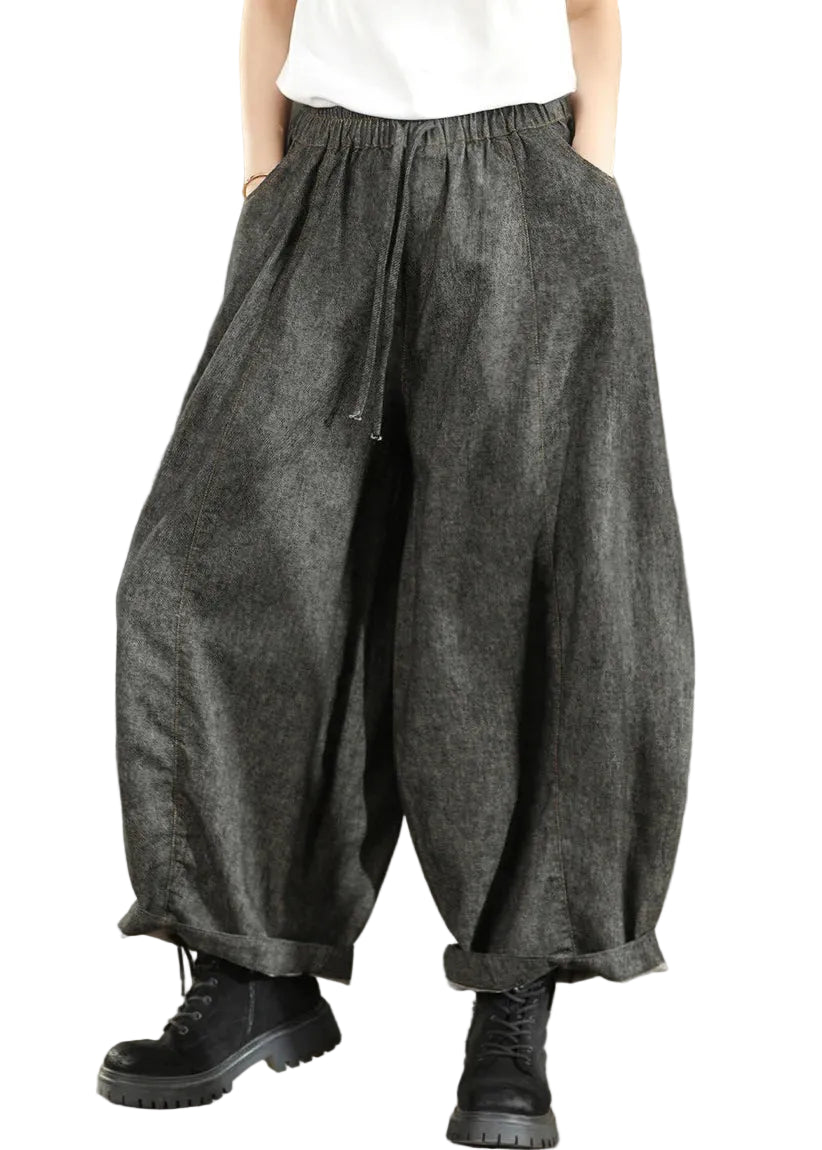 Dame Lanternebukser Casual med Elastisk Talje 0