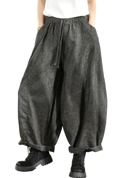 Dame Lanternebukser Casual med Elastisk Talje 0