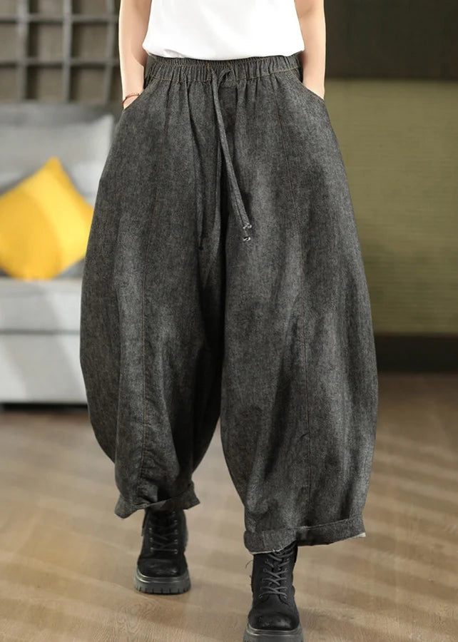 Dame Lanternebukser Casual med Elastisk Talje 1