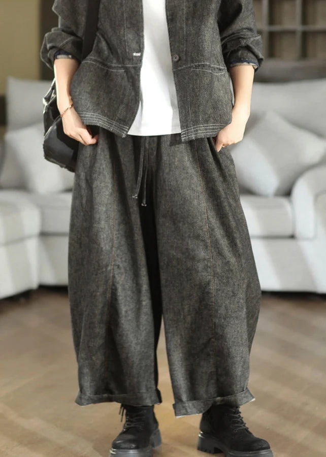 Dame Lanternebukser Casual med Elastisk Talje 2